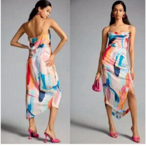 Anthropologie Multicolor Abstract Midi Dress